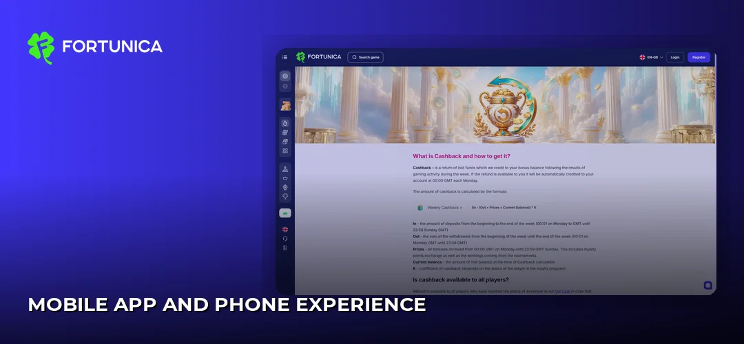 Mobile app and phone experience